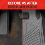 Motor Trend & BDK Heavy Duty Gray Rubber Car Mats Full Set - Universal Trim-to-Fit All Weather Floor Mats - Floor Mats for Car Accessories - Front & Back Interior Floor Mats for Truck Accessories - Image 6