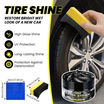Tire Shine Gel - Ungraded Long-Lasting Tire Dressing with Wet Gloss Look Finish, UV Protection & Weather Resistant Tire Coating for Car, Truck, Motorcycle, RV - 7oz/200g - Image 3