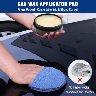 WORKPRO 18-Pack Car Wax Applicator Pads with Finger Pocket, Microfiber Soft Foam Polishing Pads for Car Detailing & Cleaning, Lint-Free, High Resilience - Image 2
