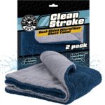 Chemical Guys Clean Stroke Dual-Sided Microfiber Glass Towels - 16 x 16 Premium Streak-Free Cloths for Cars, Trucks, SUVs - Scratch-Free, Lint-Free Detailing Towels for Clear Glass & Mirrors (2 Pack)