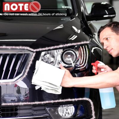 Kingdder 32.8Ft Bling Car Trim Self Adhesive Glitter Crystal Rhinestone Car Interior Exterior Accessories for Women DIY Line Molding Stickers for Auto Dashboard Diamond Ribbon Strips Decor (Pink) - Image 7