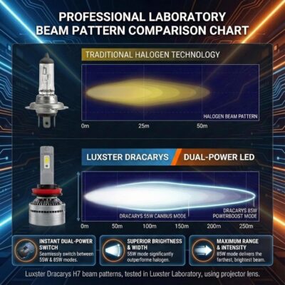 LUXSTER | Dracarys 100000LM H11 H9 LED Bulbs with Vapor Chamber Cooling, 55W/85W Dual Power Mode, CANBUS Ready, H8 H16 Fog Lights, 6500K Xenon White, 2 Pack - Image 8