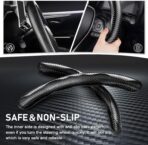 Cartist Carbon Fiber Steering Wheel Cover - Anti-Slip, Steering Wheel Cover for Men/Women - Durable, Universal Car Accessory (Black) - Image 3