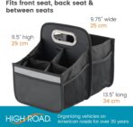 High Road Car Caddy with Cup Holders - Front Seat Organizer for Drivers or Back Seat Organizer for Kids - Portable Car Organizer with Easy One-Handed Carry Handle - Image 7
