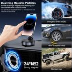 Vacuum Magnetic Car Phone Holder for Magsafe, Hands-Free 360° Adjustable Suction Cup Phone Mount for Car/Gym/Mirror/Smooth Surface, Compatible with iPhone & Android (Black) - Image 4