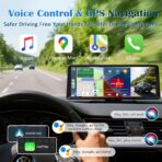 8.1" HD Carplay Screen for Car Stereo, 2K Dash Cam Wireless Portable Touch Screen Car Play with Apple Carplay & Android Auto with 1080P Back Up Camera, Bluetooth, Mirror Link, GPS , AUX, Voice Control - Image 4