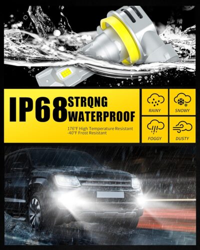 AILEO 2024 Upgraded H11 LED Bulbs,18000LM 60W 500% Ultra Brightness 6500K Cool White H8 H9 H11 LED Fog Light Bulb,Canbus Plug and Play,2Pcs - Image 6