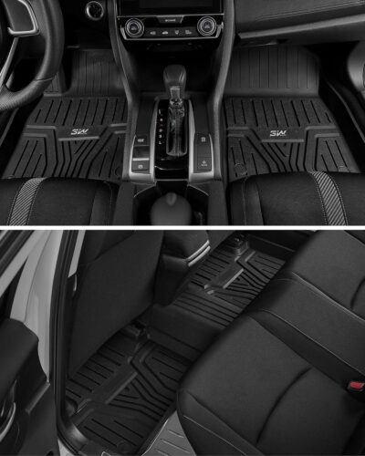 3W Floor Mats Fit for Honda Civic Sedan 2016-2021 & Hatchback 2017-2021 & Coupe 2016-2020, Custom Fit Floor Liner for 1st 2nd Row Full Set TPE All-Weather Car Liners - Image 9