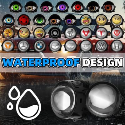 SUBPLUSIX Demon Eye Headlights for Motorcycles, 2PCS LED Dynamic Devil Eyes Light Kit with HD Lens, 31 Animated Eye Patterns, Universal 12-36V Eyeball Lights for Motorcycle, Car Accessories - Image 6