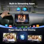 Volam 9'' Carplay Screen with Net-Flix YouTube and AHD Backup Camera Upgraded Wireless Android Auto Screen Portable AI Magic Video Box Built-in Apps Voice Control Car GPS for iOS 10+ Android 11+ - Image 2