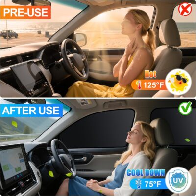 ZATOOTO Car Window Shades for Toyota RAV4 2019-2024, 4 Pcs Magnetic Car Window Covers - 100% Block Light Privacy Curtains, Side Window Sun Shade for Baby Breastfeeding, Sleeping, Camping - Image 6