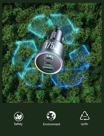 JOYROOM 175W Car Charger USB C Fast Charge [GaN] 3-Port Type C Super Fast Car Charger with USBC Cable, Car Cigarette Lighter Adapter for iPhone 17/16/15 Series, Galaxy S26/25, MacBook, iPad and More - Image 8