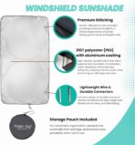 Windshield Sun Shade - Certified 99.87% UVB & 99.02% UVA Protection Car Sun Shade. Award Winning Sunshade for Car Windshield with Patented Technology. Size L 63"x35" Car Window Shades by Kinder Fluff - Image 8
