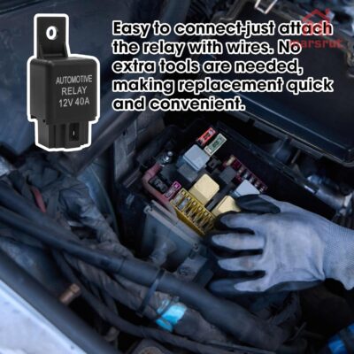 2Pcs 12V 40A Relay, Automotive 4 Pin Relays Fit for YL-388-S FLS821 Fog Driving Light, 12VDC 30A Universal Heavy Duty SPST Relay Replacement Kit for Air Fan Conditioner Starter Bar Wire Wiring Harness - Image 6