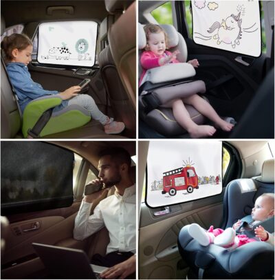 ggomaART Car Side Window Sun Shade - Universal Reversible Magnetic Curtain for Baby and Kids with Sun Protection Block Damage from Direct Bright Sunlight, and Heat - 1 Piece of Solid Black - Image 7