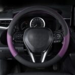 Automotive Steering Wheel Cover Leather Anti Slip Wrap 15",Purple - Image 2