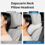 Car Headrest Memory Foam Neck Pillow for Driving with Leather Cover Soft Comfortable Seat Head Pillow Cushion for Most Cars SUV Sedan Home Office Off-White (Beige) (1PC) - Image 7
