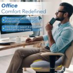 Car Seat Cushion, Ergonomic Memory Foam Car Cushion for Sciatica Pain Relief, Larger Driving Seat Pillow for Short Drivers on Long Drives - Butt Pillow for Truck, Office, Wheelchair - Black&Gray - Image 6