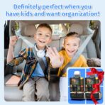 Car Backseat Organizer with Tablet Holder,11 Storage Pockets with Foldable Food Tray, Protector Kick Mats for Kids, Travel Accessories Organizer (Black, 2-Pack) - Image 7
