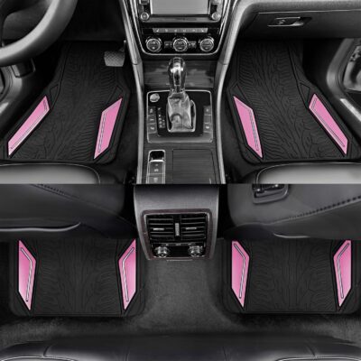 PIC AUTO Rubber Floor Mats, Pink Aluminum Film with Colorful Piping Floor Mats for Cars, Car Mats with Non-Slip Backing, All-Weather Protection, Trim-to-Fit Liner for Cars, SUVs, Trucks, Vehicles - Image 7