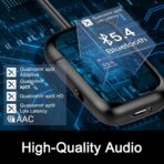 Premium Airplane Bluetooth 5.4 Transmitter Adapter,Supports 2 AirPods/Headphones 2-in-1 Bluetooth Transmitter Receiver with aptX Low Latency,Wireless Adapter for Flight,TV,Gym,Tablets Car Stereo - Image 8