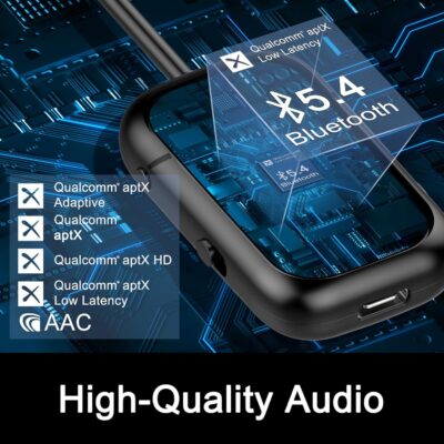 Premium Airplane Bluetooth 5.4 Transmitter Adapter,Supports 2 AirPods/Headphones 2-in-1 Bluetooth Transmitter Receiver with aptX Low Latency,Wireless Adapter for Flight,TV,Gym,Tablets Car Stereo - Image 8