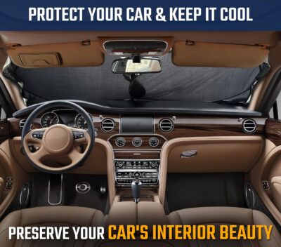 EcoNour Windshield Sunshade for Cars | Full-Coverage Heat & UV Protection | High-Performance Light Blocking Sun Shade | Foldable Design Keeps Interior Cool | Compact Storage- Medium - Image 3