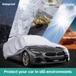 6 Layers Car Cover for Coupe Sports Waterproof All Weather, Heavy Duty Full Exterior Cover Suitable for Audi TT, BMW Z4, Subaru BRZ, Porsche 718 Boxster Cayman etc. Size A2 (See Size Chart) - Image 6
