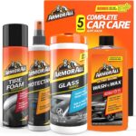 Armor All Car Wash and Car Cleaner Kit by Armor All, Includes Glass Wipes, Car Wash & Wax Concentrate, Protectant Spray and Tire Foam