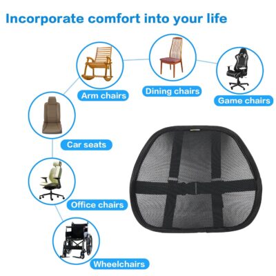 Lumbar Support Back Support for Office Chair 2 Pack Lumbar Support Pillow for Car Chair Back Support with Double Layer Breathable Mesh & Adjustable Straps - Image 7