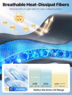 Car Window Shades for Baby[Ice Crystal Cooling Layer](2 Pack) UV-Blocker Cling Sun Shade 99% UV Protection Fit SUV/Sedan/Minivan | Roll Windows Down, Privacy Safe Medium - Image 3