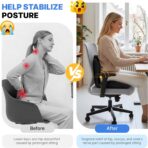 Ergonomic Seat Cushion, Office Chair Seat Cushions with L-Shaped Design, Memory Foam Orthopedic Cushion with Coccyx Hollow, Lumbar Support & Tailbone Pain Relief for Car, Truck, Gaming Chair (Black) - Image 3