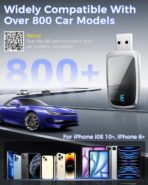 Wireless CarPlay Adapter for Apple iPhone, Converts Wired Connections to Wireless CarPlay, Zero delay, Plug-and-Play, Compatible with Apple iPhone iOS 10+ Systems and Various Vehicles（Silver White） - Image 6