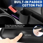 Car Seat Gap Filler Organizer, Universal PU Leather Car Seat Organizer with Cup Holder, Seat Gap Filler Storage Bag for Glasses, Phones, Keys, Cards and Small Items - Image 5