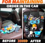 2 Pcs Backseat Car Organizer - Universal 23.4x16" Back Seat Car Organizer with 9 Large Pockets & Clear Tablet Holder, Made of Reliable Polyester with Long and Strong Straps - Easy to Attach & Clean - Image 7