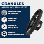 Road Comforts Car Steering Wheel Cover - Microfiber Leather Steering Wheel Wrap Sports 14.5-15 Inch Steering Wheel Cover Non-Slip for Men Women Black Color - Image 4