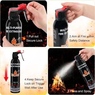 Fire Extinguisher for Home, 6 Pack Vehicle Fire Extinguishers with Mount, Portable Fire Extinguisher Effective on A, B, C, K Fires, Water-Based Extinguisher for Car Boat Office Truck Kitchen Garage RV - Image 4