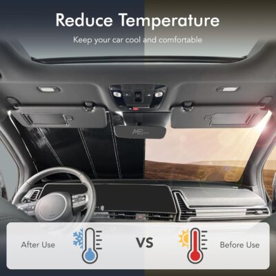 Custom Fit Windshield Foldable Sunshade for Toyota Camry Sedan, 2026 2025, Compact Reflective Block UV Rays Protector Lightweight Flexible Rigid Insulation Accessories (Made in USA) - Image 5