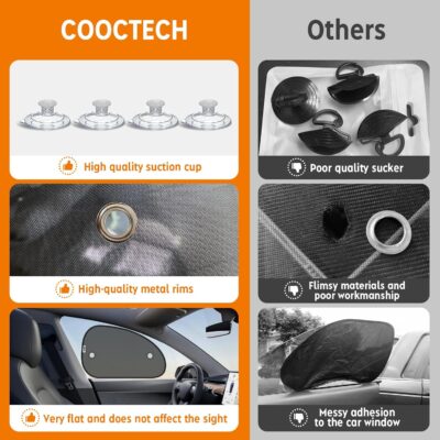 2026 New Upgrade Car Window Shades for Side Window 25"X15"(2 Pack),Car Window Shade for Baby Suction Cup,Sun Shade Side Window Can Blocks 99.98% UVR - Image 5