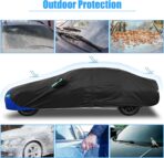 X AUTOHAUX 3L Car Cover Waterproof Snowproof All Weather for Car Outdoor Full Car Cover Rain Sun Protection Universal Fit for Sedan 178"-185" - Image 2