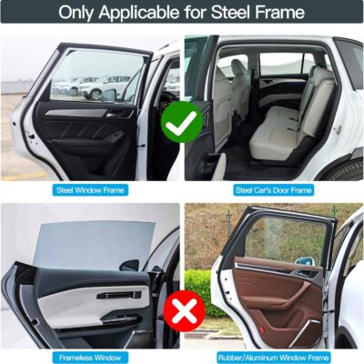 ZATOOTO Side Window Sun Shade - 4 Pack Car Window Covers 99% UV Light Block Car Curtains Magnetic Side Window Sun Shade Keeps Cooler for Breastfeeding, Taking a nap, Changing Clothes, Camping - Image 5