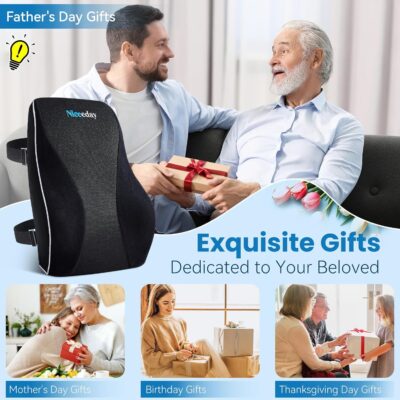 Niceeday Lumbar Support Pillow for Office Chair Car Back Support Pillow, Memory Foam Gaming Chair Desk Chair Back Cushion for Lower Back Pain Relief, Ergonomic Back Rest,Office Home Essentials - Image 4