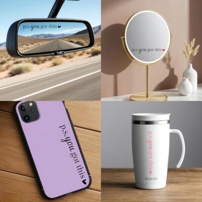 4 x You Got This Rearview Mirror Decal,Car Decal For Women,Rear View Mirror Sticker,Car Window Decal,Vanity Mirror Decal,Affirmation Sticker,Water Bottle Sticker,Car Mirror Sticker,Tumblers Sticker - Image 4