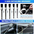 THINKWORK Car Cleaning Kit, Car Detailing Kit Interior Cleaner with High Power Handheld Vacuum, 10Pcs Detailing Brush and Storage Bag, Gray Auto Interior Cleaning Kit for Men - Image 4