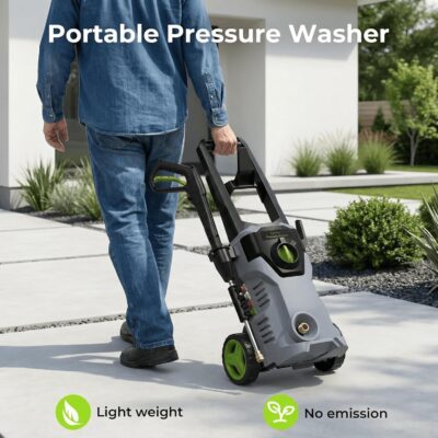 Power Pressure Washer with 4 Quick Connect Nozzles, Portable Washer with Foam Cannon, for House/Driveway/Patio Cleaning - Image 5