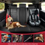 FREESOO Black Red Car Seat Covers Full Set - Faux Nappa Leather Seat Covers for Cars, Breathable Waterproof Front Seats with Lumbar Support and Rear Seat Cover, Fit for Automotive Sedans SUVs Pickups - Image 7