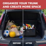 TRUNKCRATEPRO Car Organizers and Storage Premium Adjustable Multi Compartments Car Storage Organizer | Portable and Foldable SUV Trunk Organizer for Car (Standard Size, 20.86"L x 13.4"W x 10"H )-Black - Image 9
