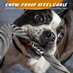 Double Dog Seat Belt, Steel Cable Chew Proof Dog Car Accessories Headrest Restraint Dog Car Seatbelt for Medium Large Dogs Chewer Heavy Duty 2 Dogs Dog Seatbelts Connect Harness in Vehicle - Image 2