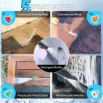Pressure Cleaner 5000 PSI Adjustable Pressure, Power Cleaners Powered with 33ft Pressure Hose, 4 Nozzles and 500ml Foam Cannon, Cleaner Machine for Home, Car, Blue - Image 6