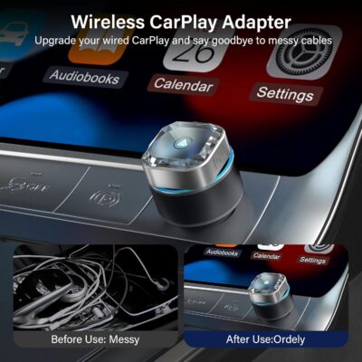 Wireless CarPlay Adapter for Apple iPhone & Android Auto Dongle Plug and Play 2-in-1 Wireless Dongle Bluetooth 5.4 Car Play Adapter Mini Sized & Fast Connection - Image 3
